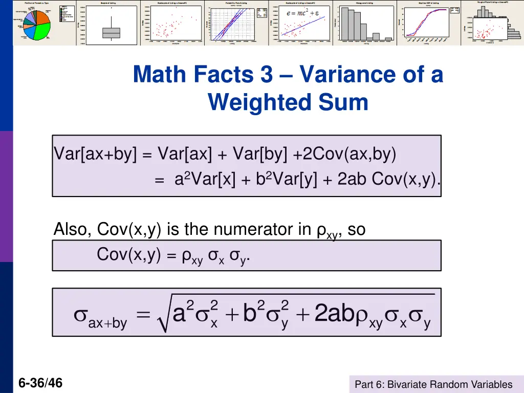 math facts 3 variance of a weighted sum