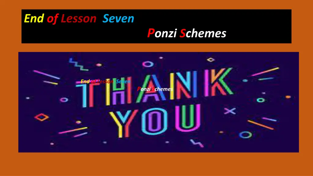 end of lesson seven