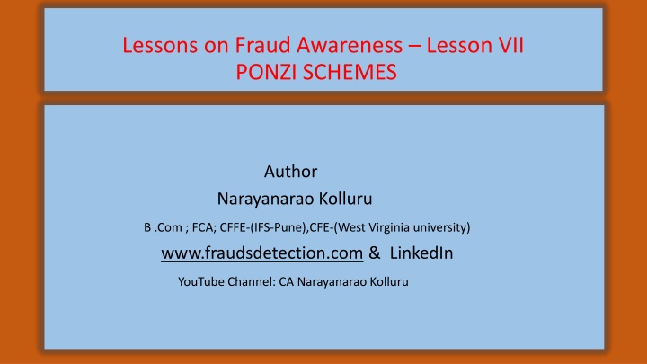 lessons on fraud awareness lesson vii ponzi