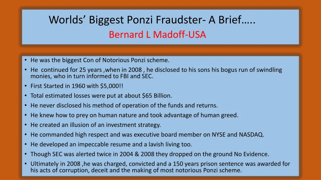worlds biggest ponzi fraudster a brief bernard