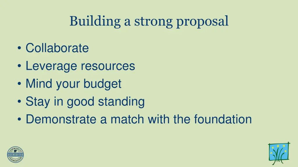 building a strong proposal 1