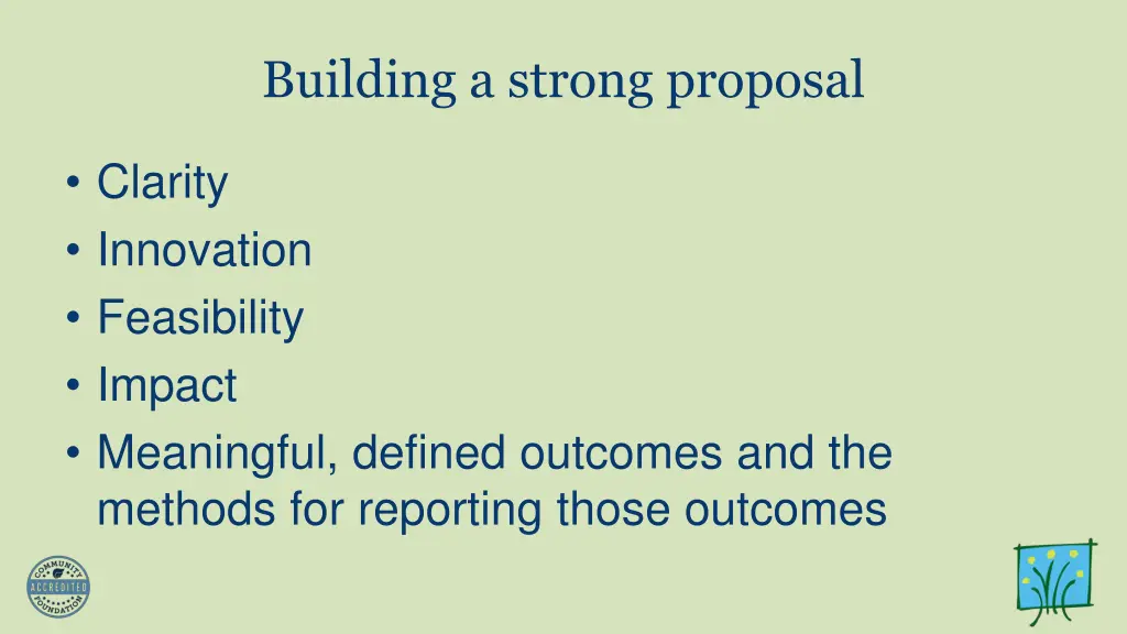 building a strong proposal