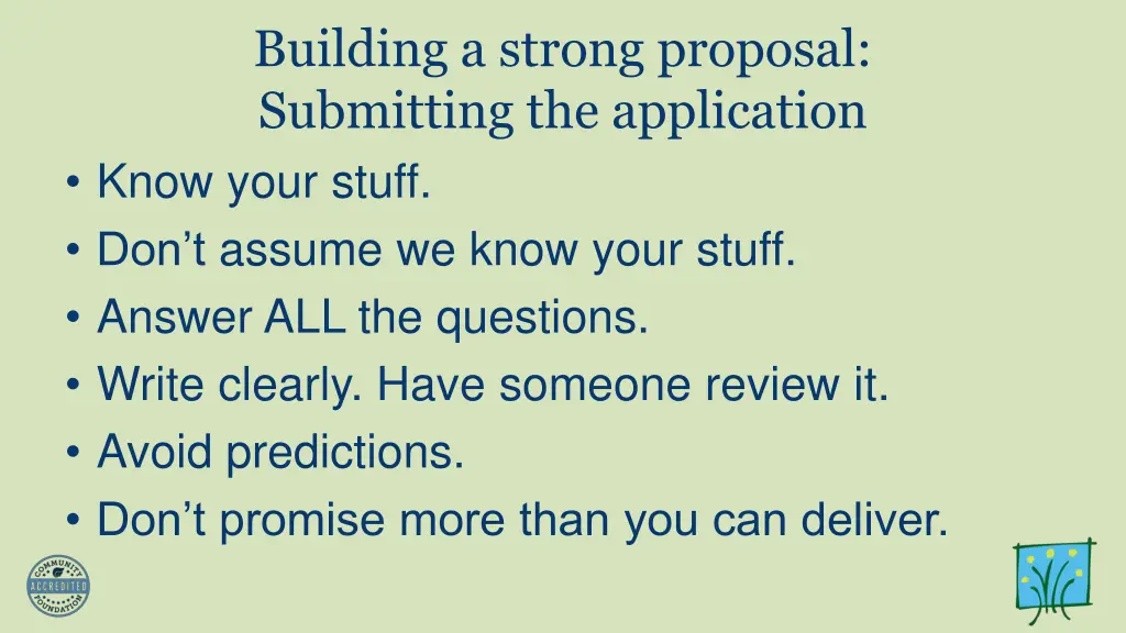 building a strong proposal submitting