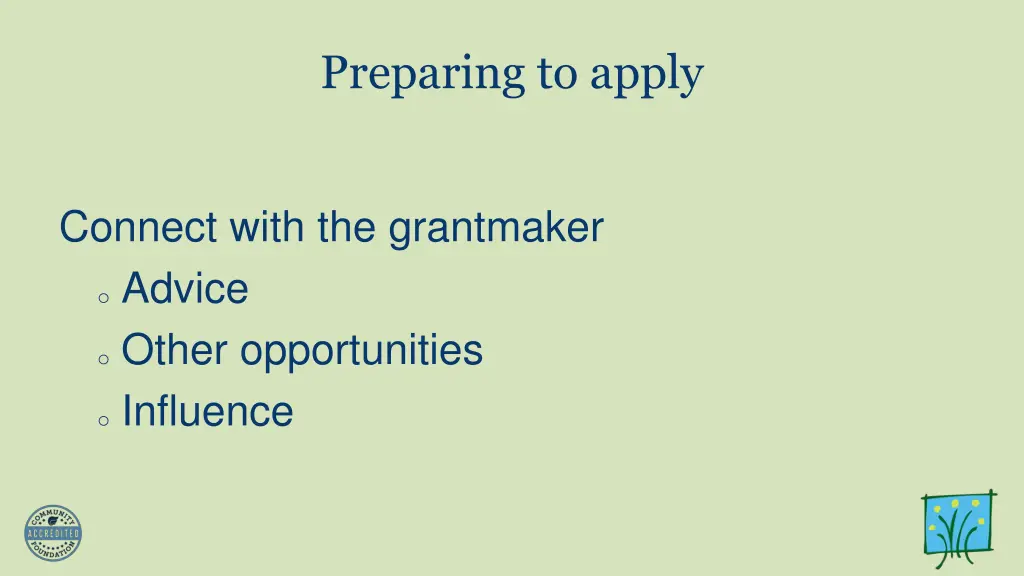 preparing to apply