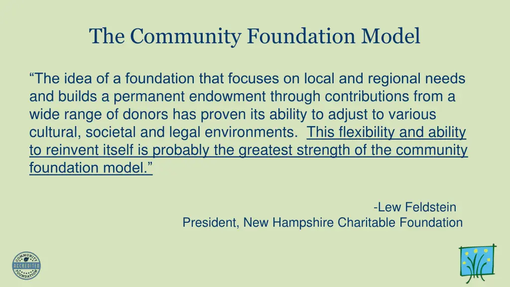 the community foundation model