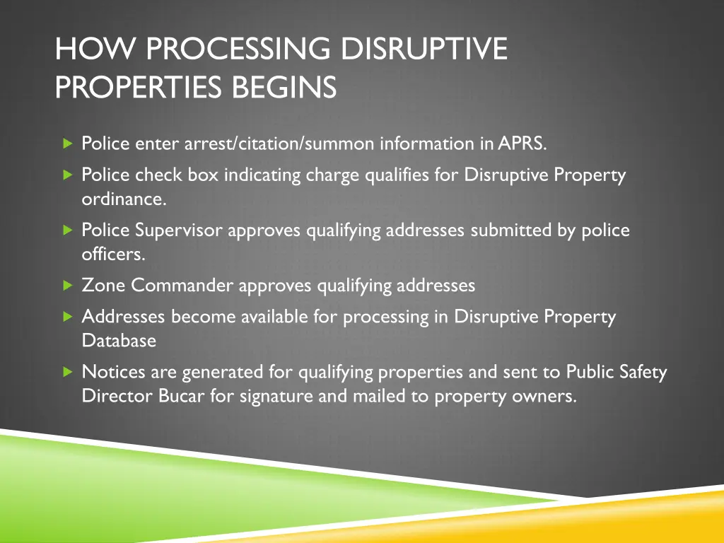 how processing disruptive properties begins