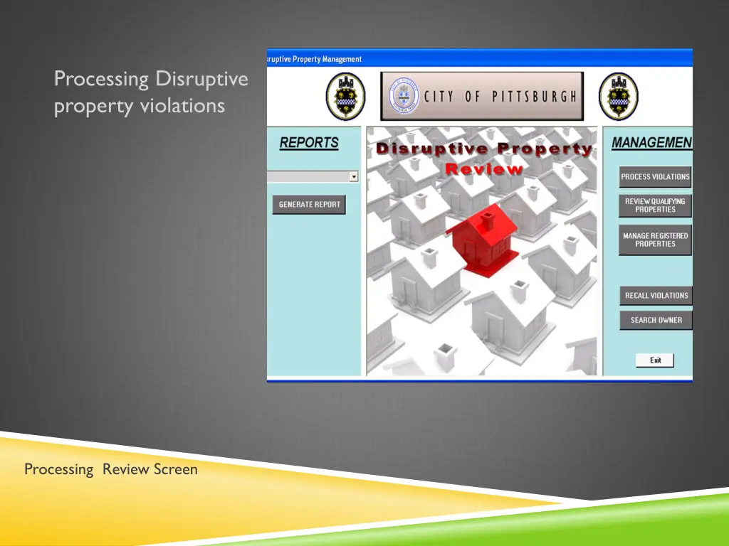 processing disruptive property violations