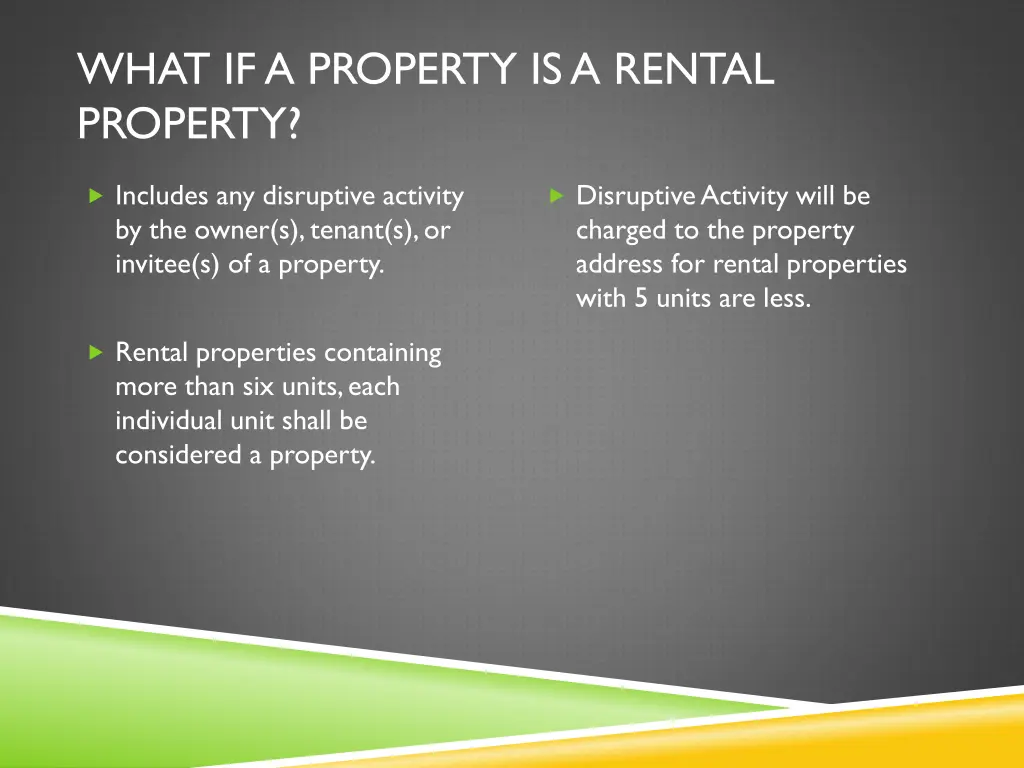 what if a property is a rental property