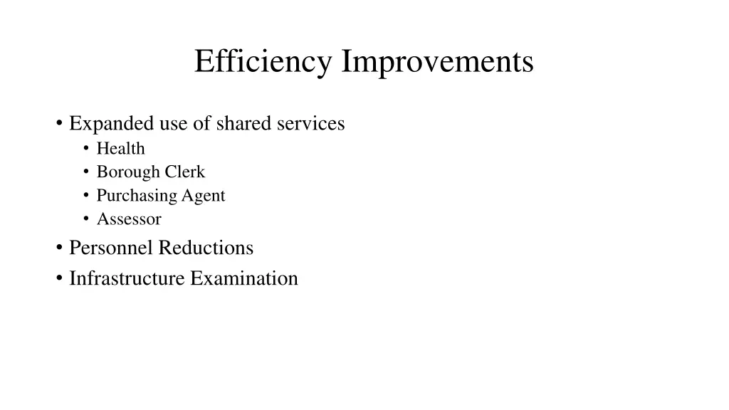 efficiency improvements