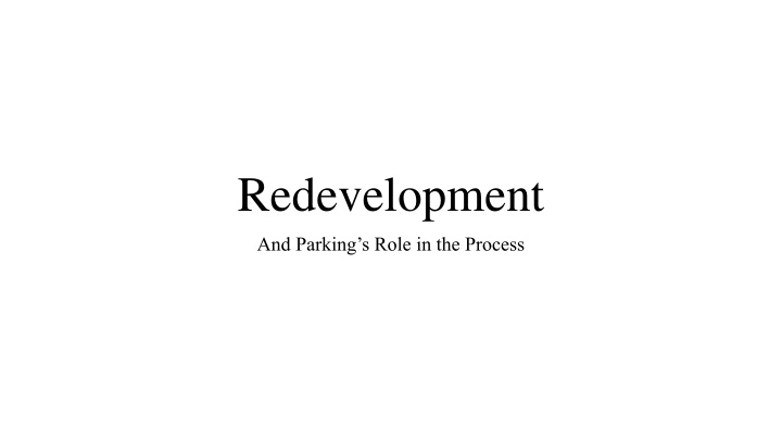 redevelopment