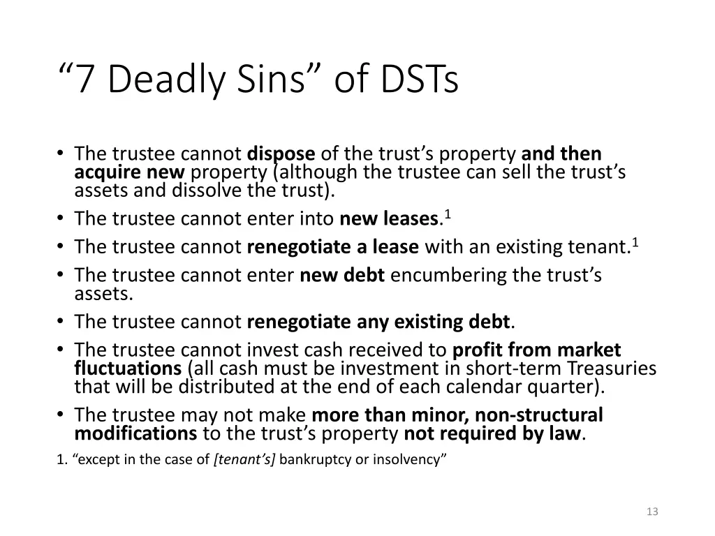 7 deadly sins of dsts