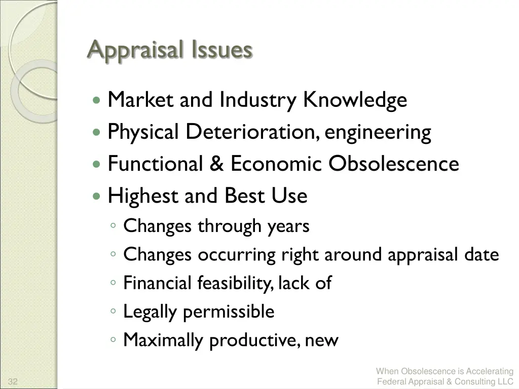 appraisal issues