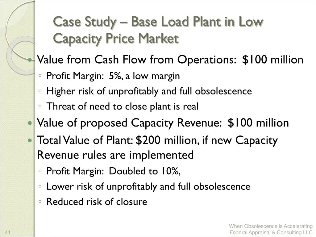 case study base load plant in low capacity price
