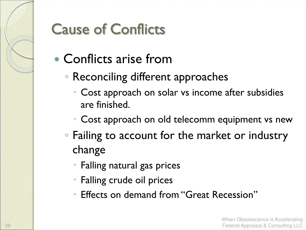cause of conflicts