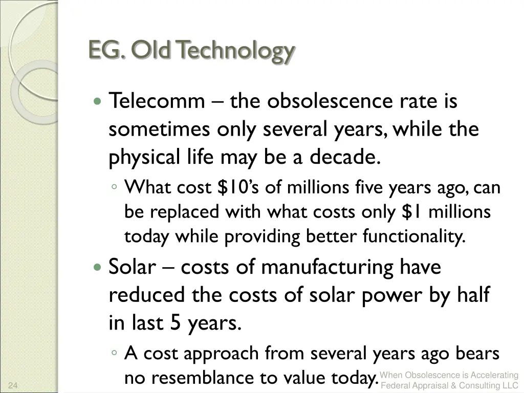 eg old technology