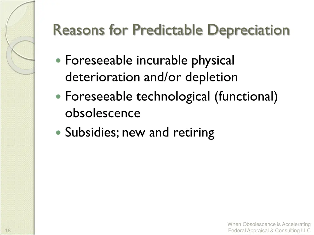 reasons for predictable depreciation