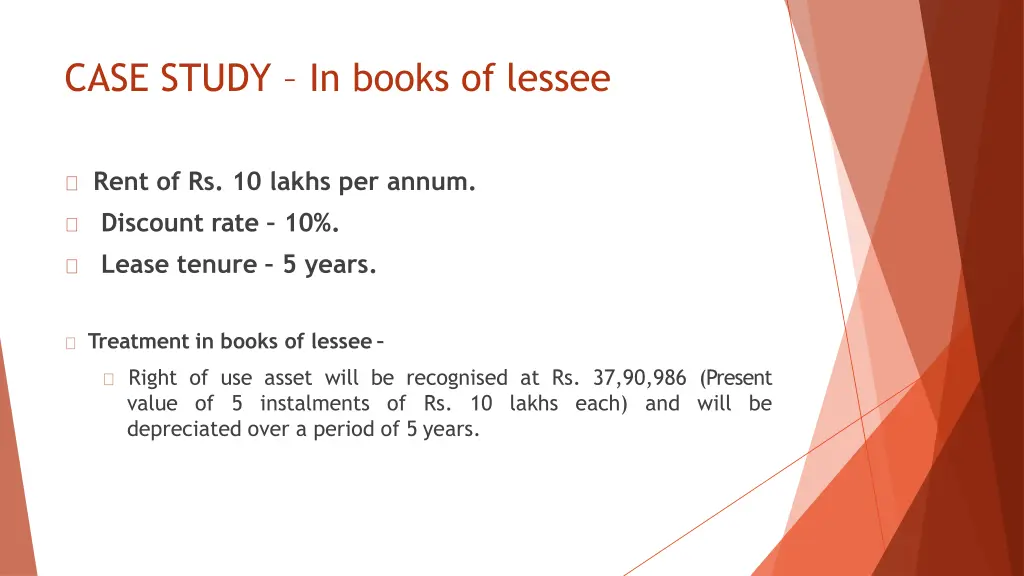 case study in books of lessee