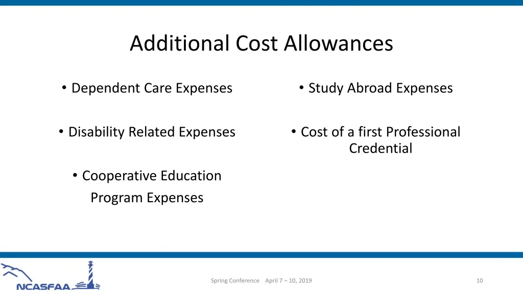 additional cost allowances