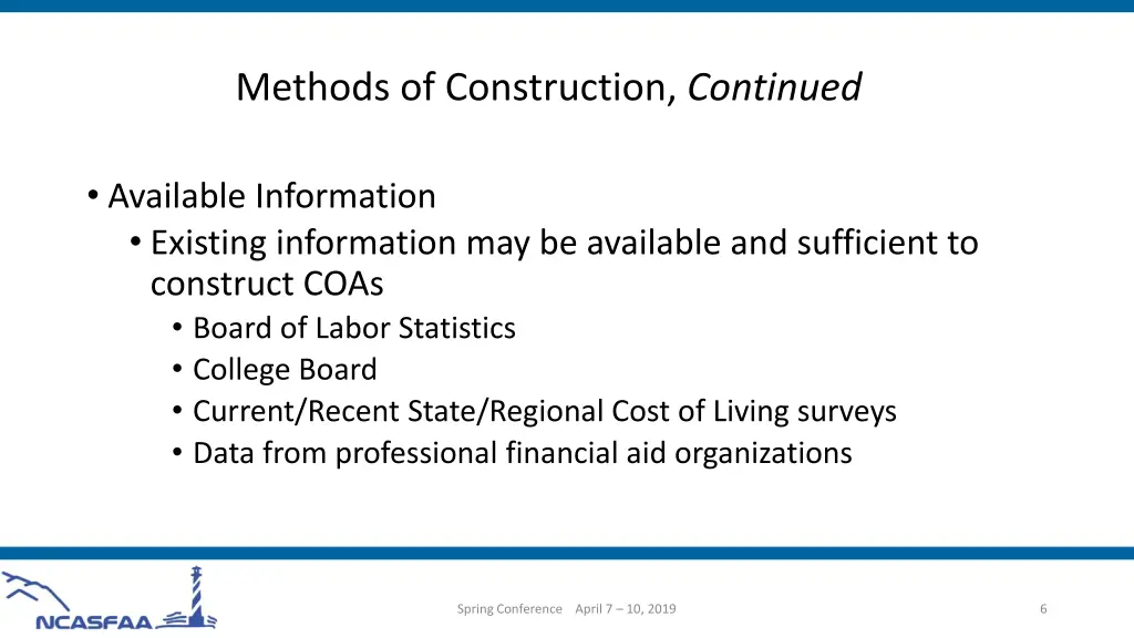 methods of construction continued