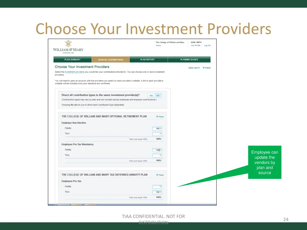 choose your investment providers