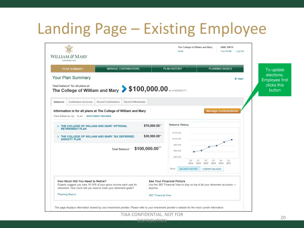 landing page existing employee