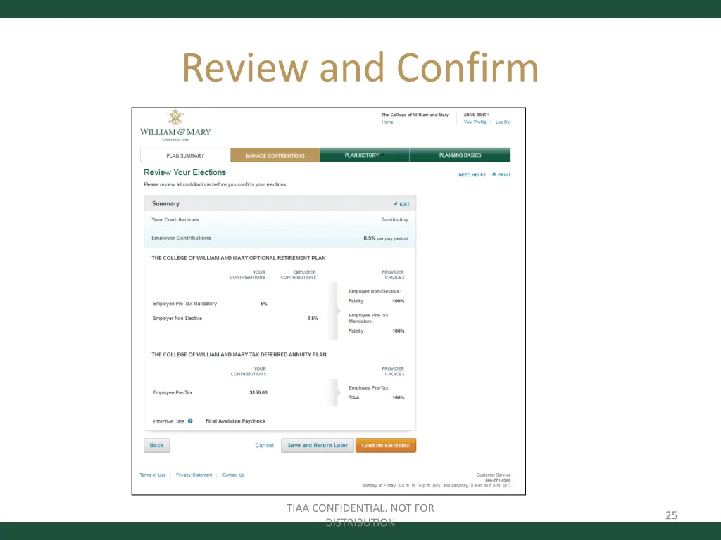 review and confirm