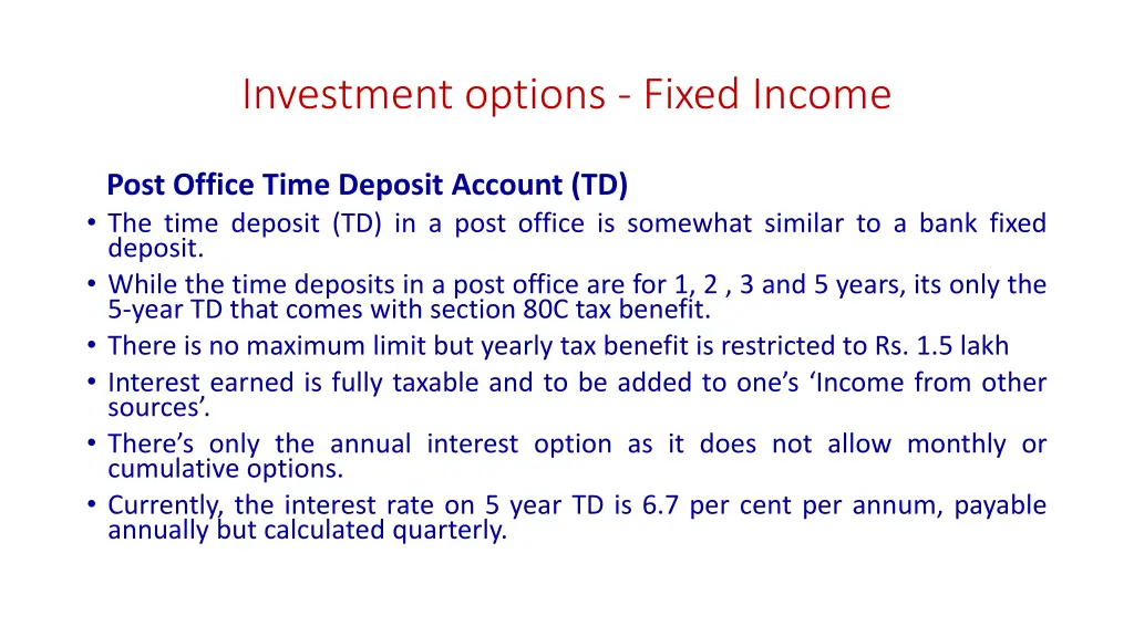 investment options fixed income 1