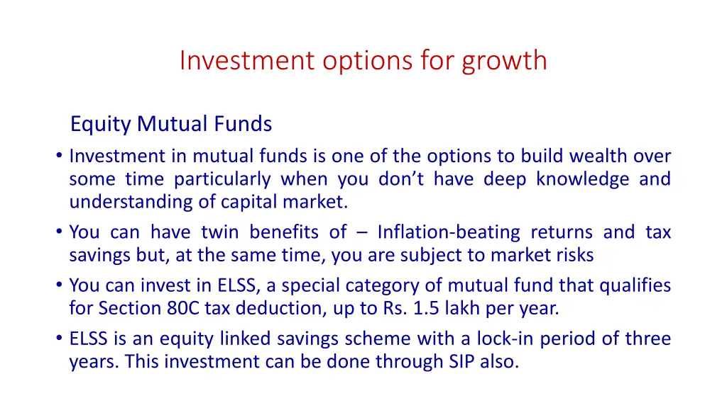 investment options for growth 4