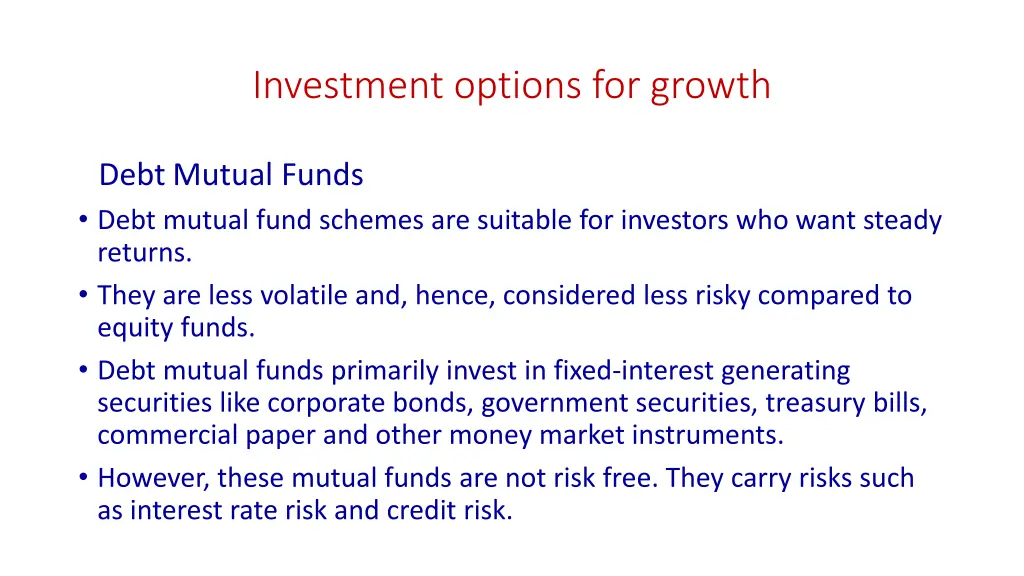 investment options for growth 5