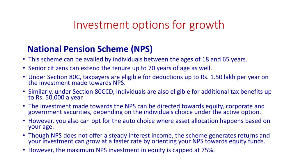 investment options for growth 6