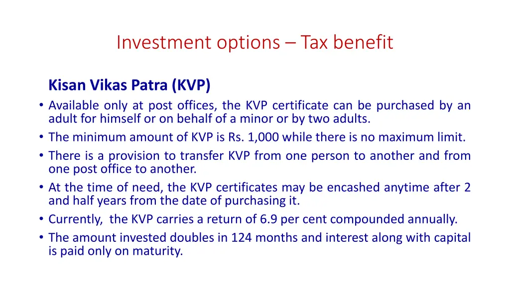 investment options tax benefit 2