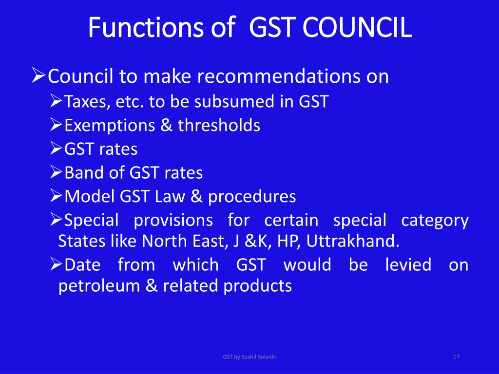 functions of gst council functions of gst council