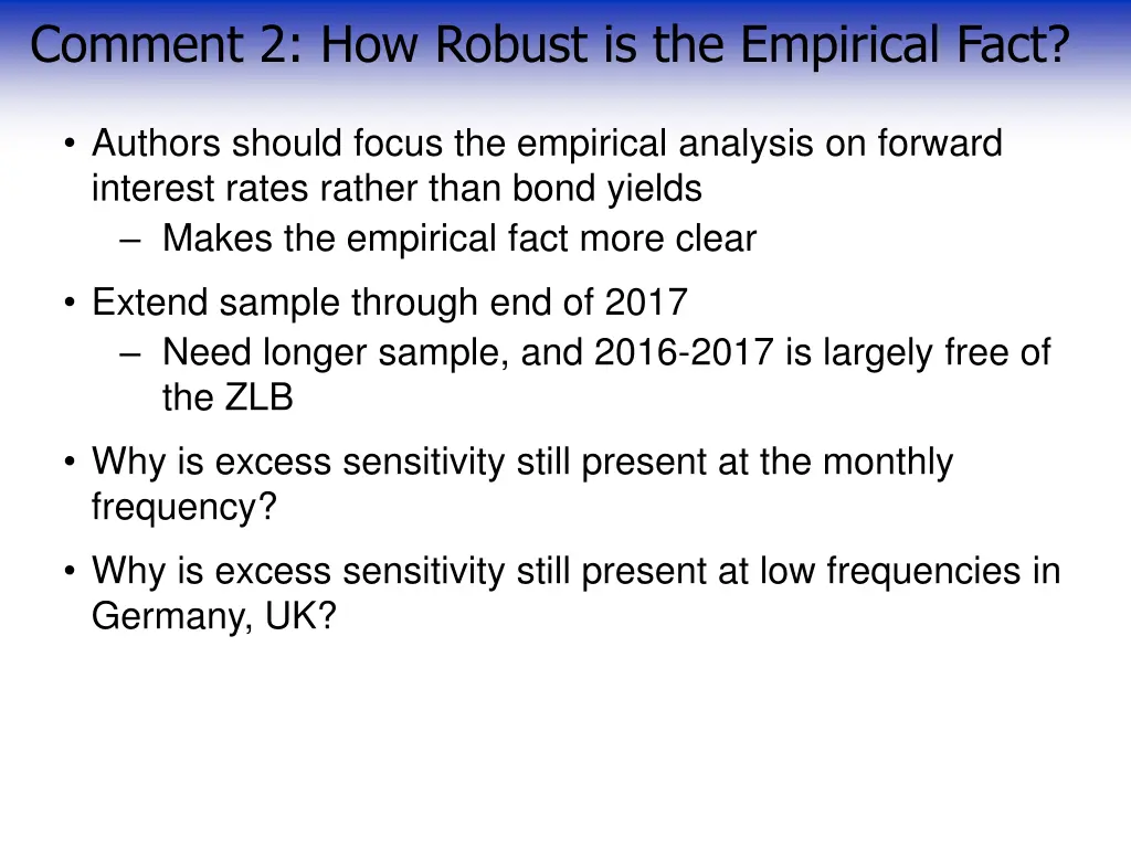 comment 2 how robust is the empirical fact 2