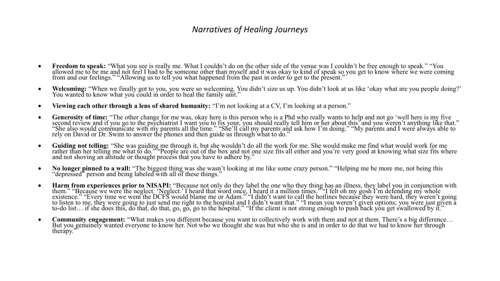 narratives of healing journeys