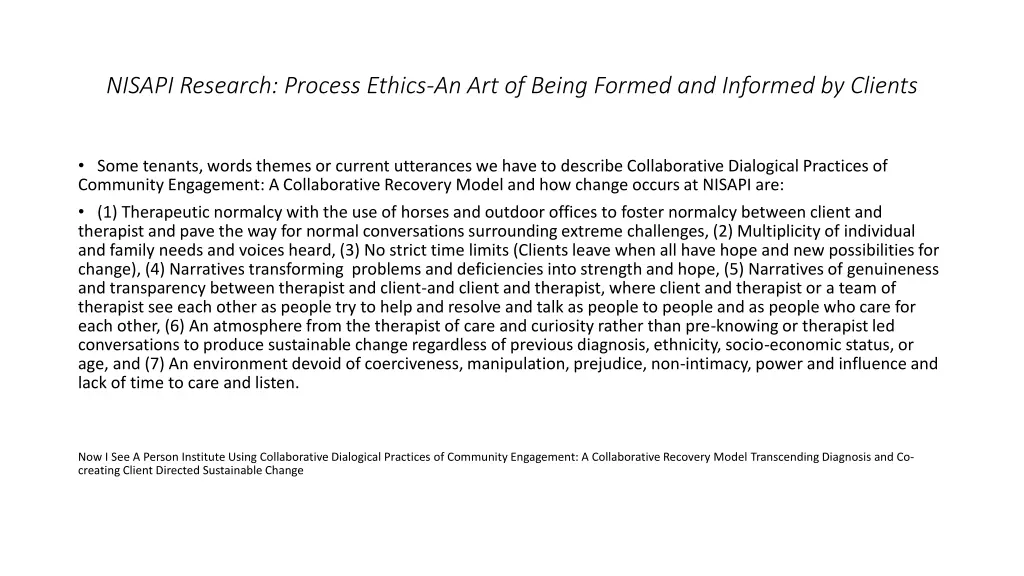 nisapi research process ethics an art of being