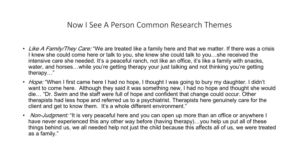 now i see a person common research themes
