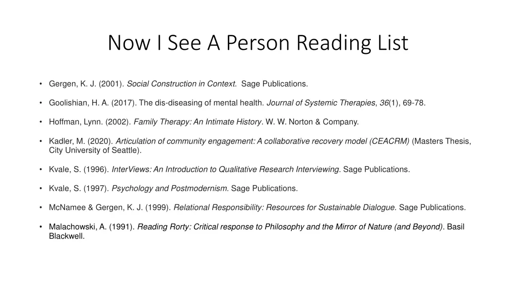 now i see a person reading list 2