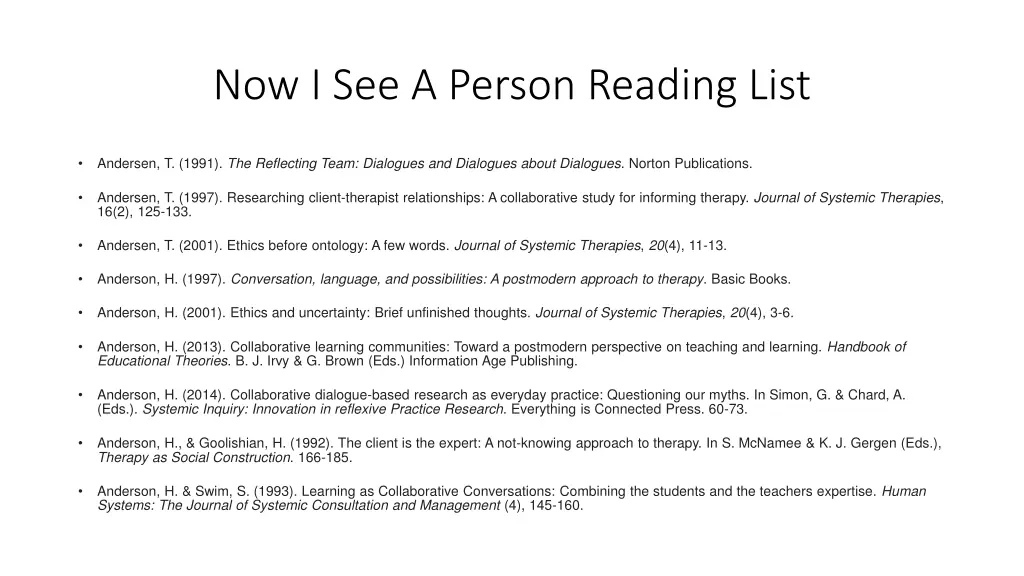 now i see a person reading list