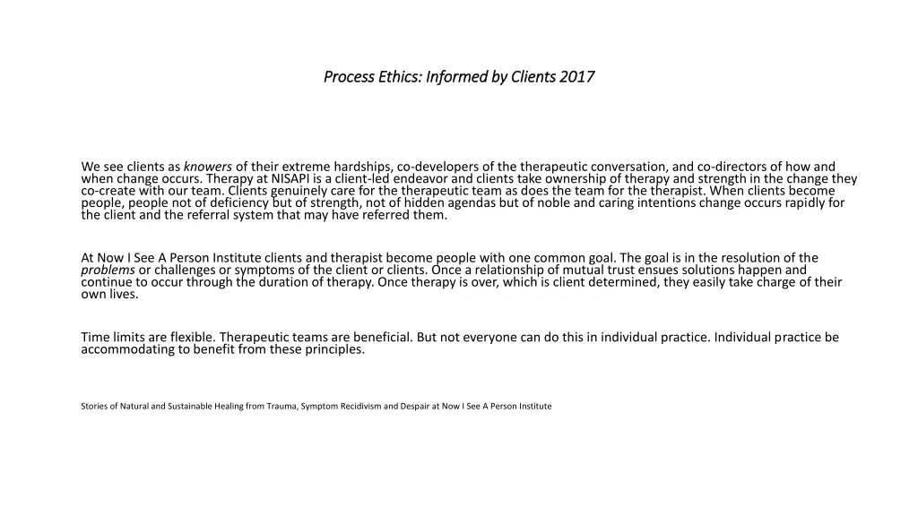 process ethics informed by clients 2017 process