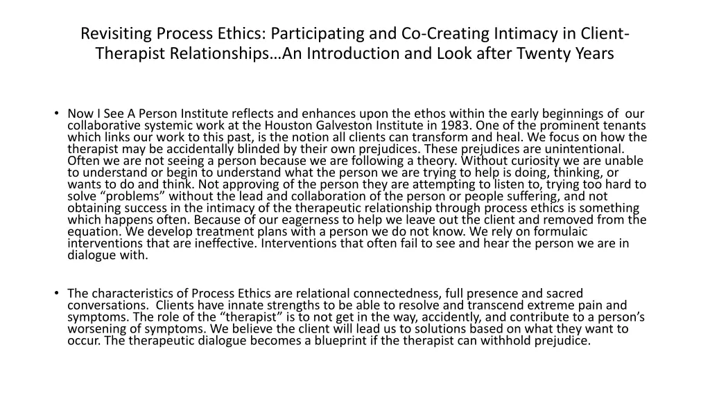 revisiting process ethics participating