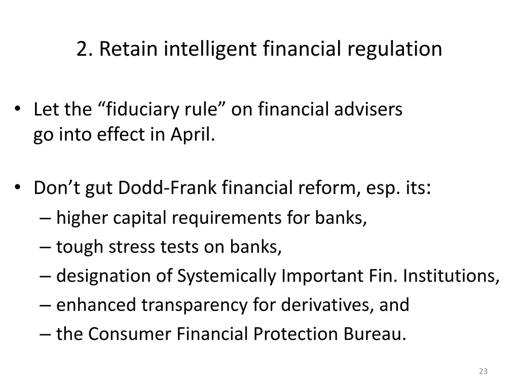 2 retain intelligent financial regulation