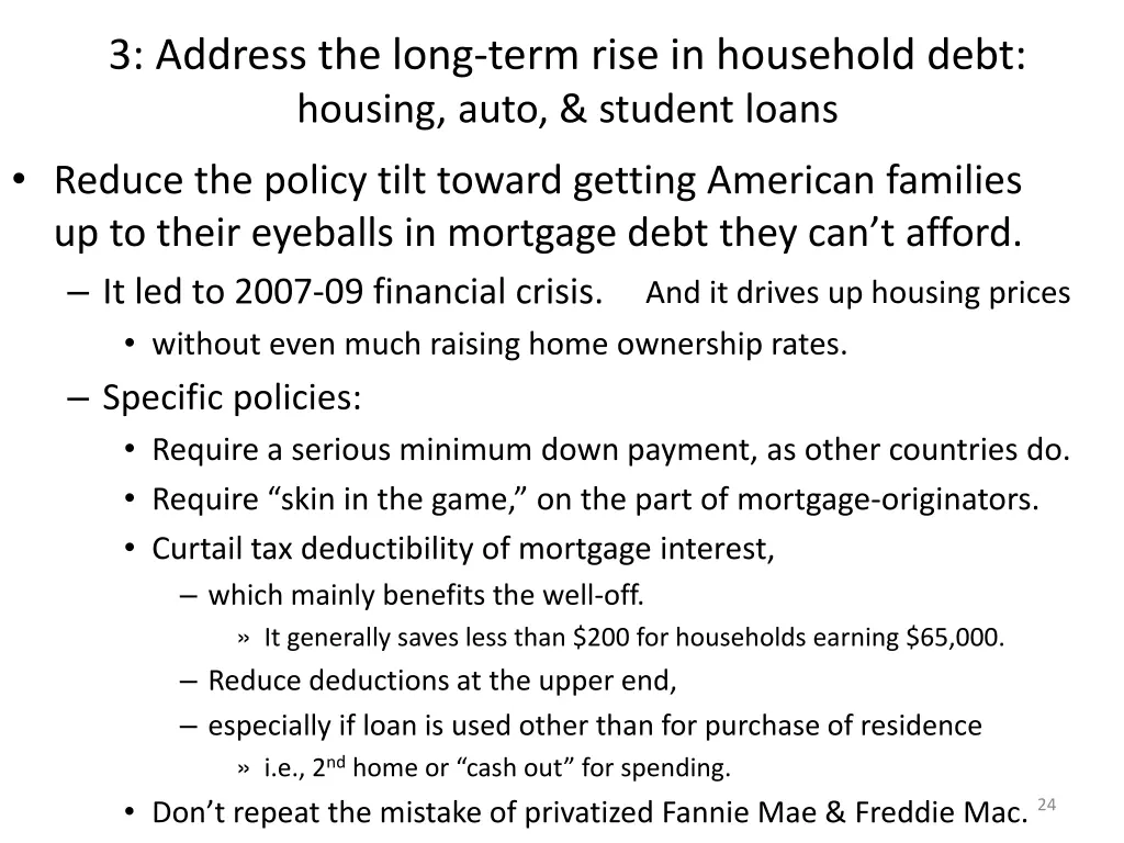 3 address the long term rise in household debt