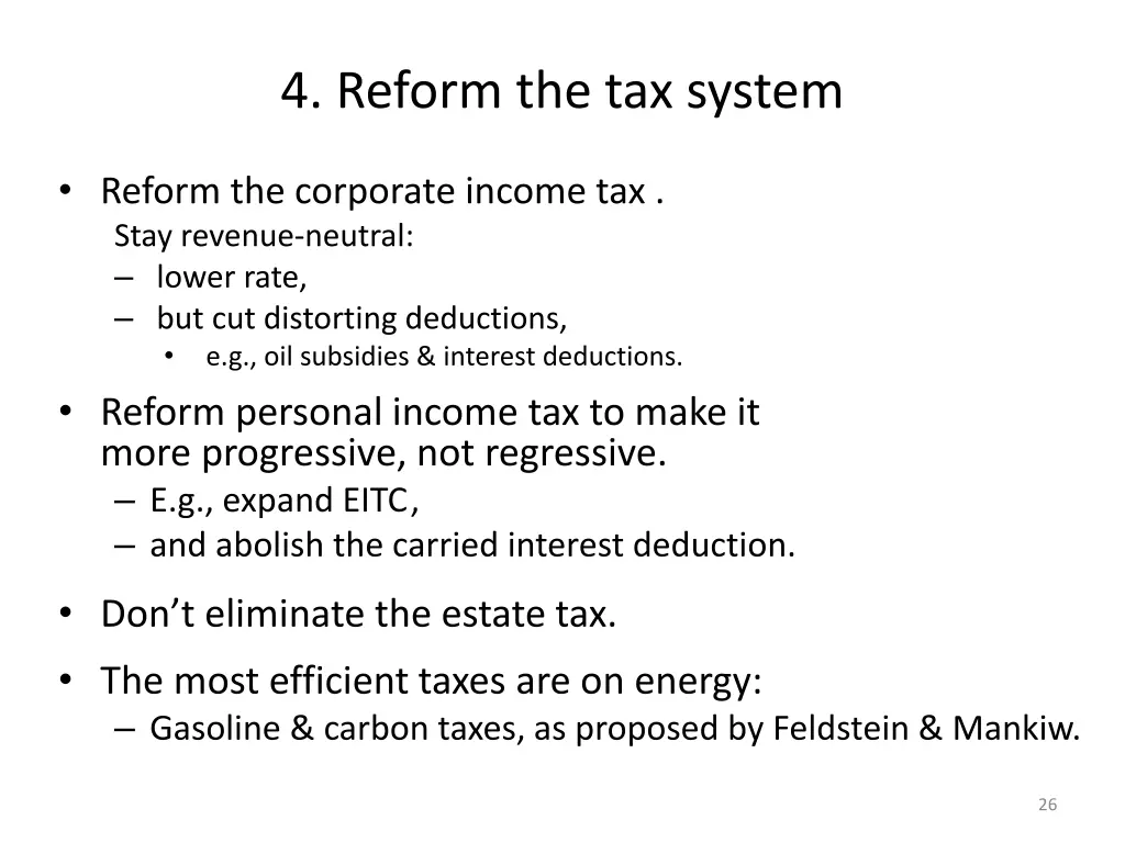 4 reform the tax system