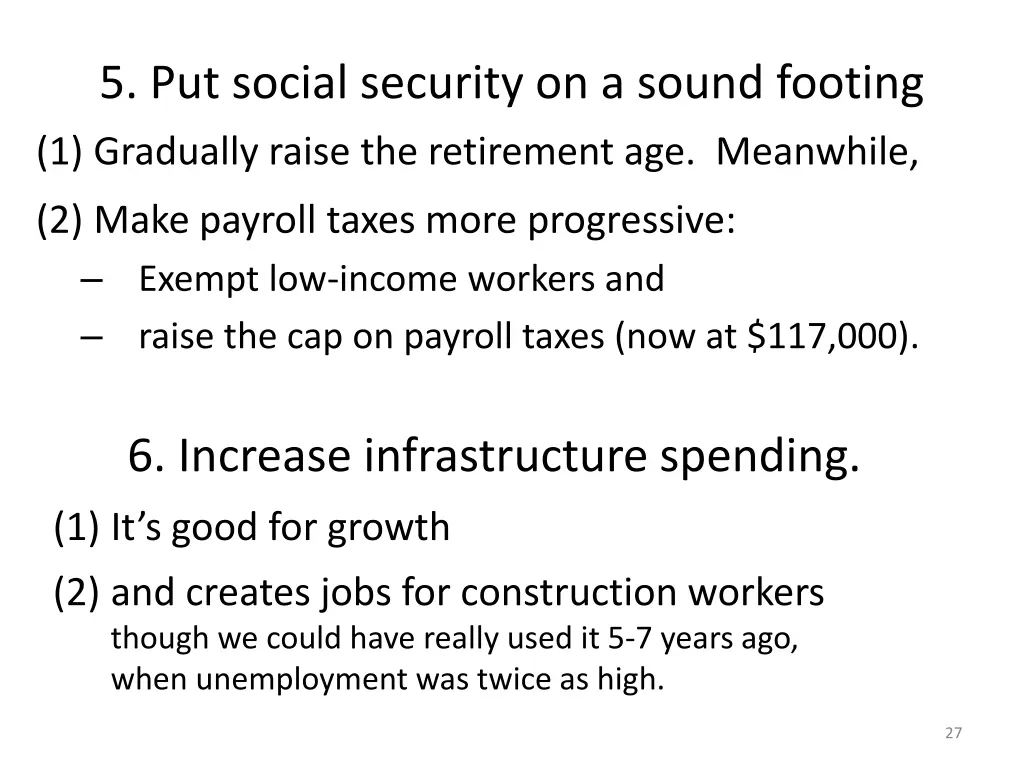 5 put social security on a sound footing