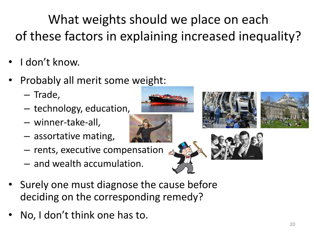 what weights should we place on each of these