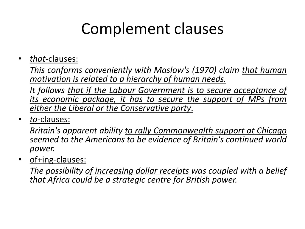 complement clauses