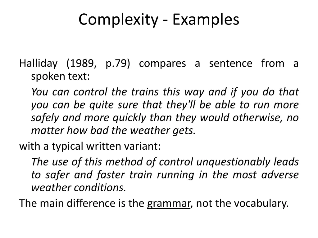 complexity examples