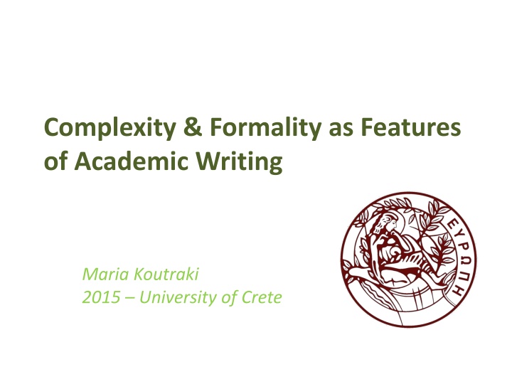 complexity formality as features of academic