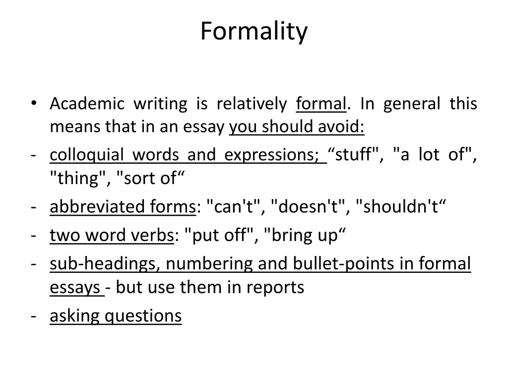 formality