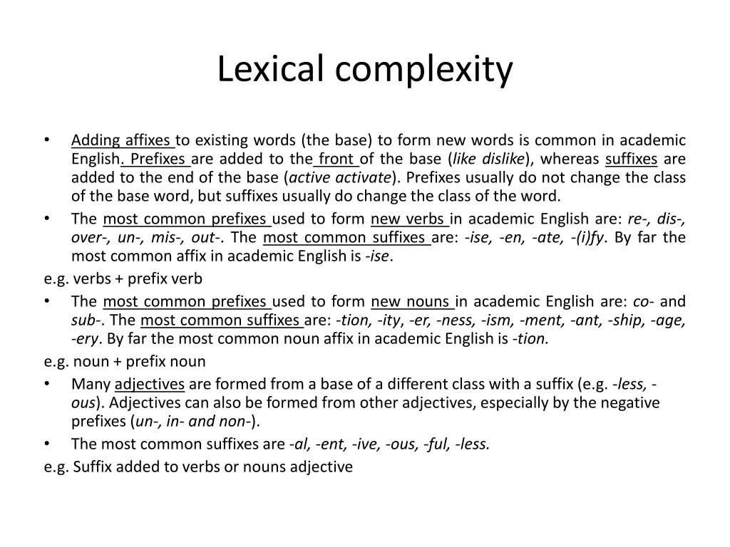 lexical complexity